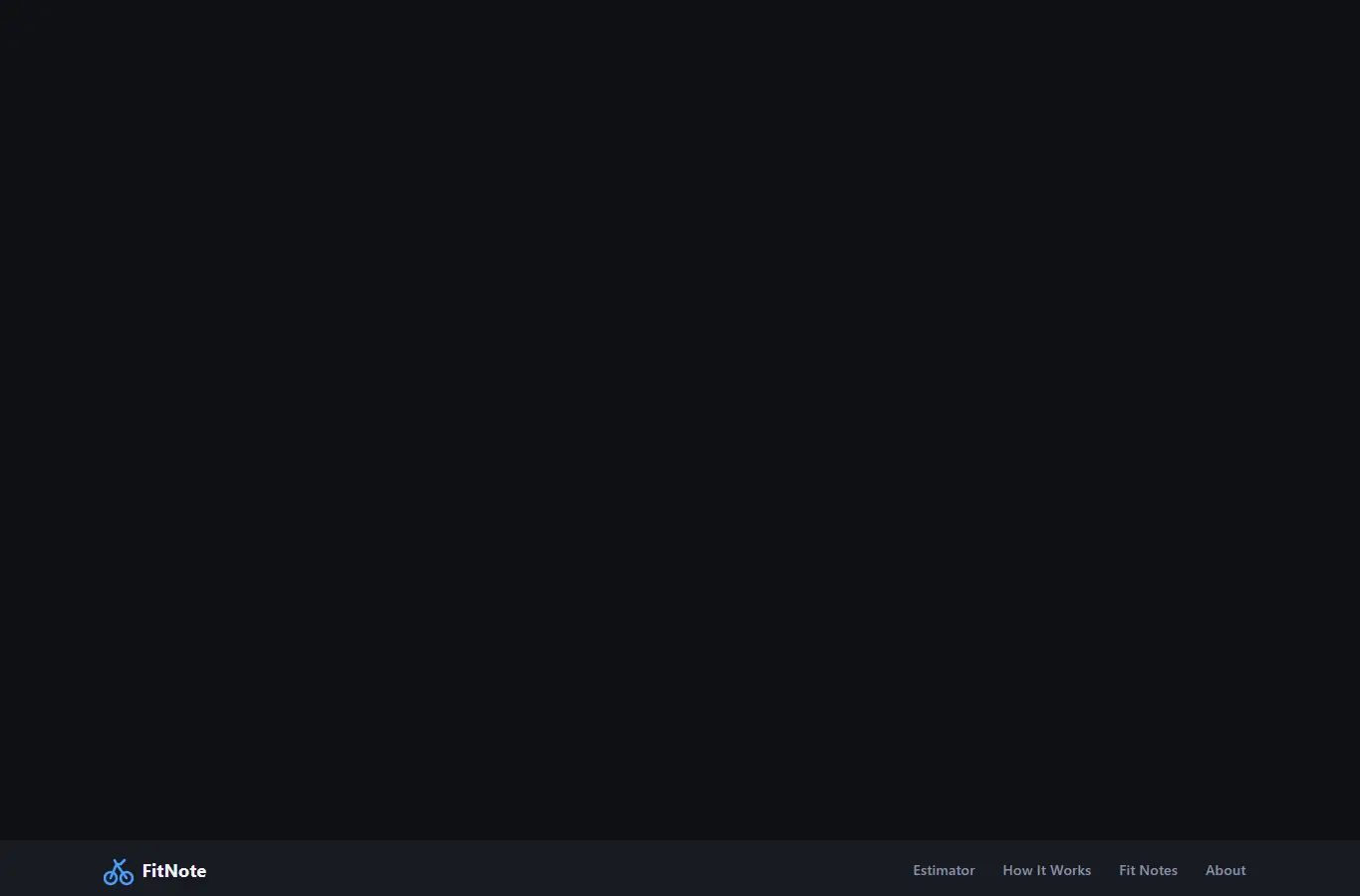 Screenshot of FitNote: Bike Fit Measurement Estimator interface showing the project page in use